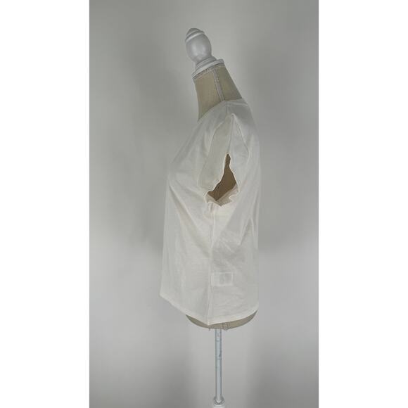 & Other Stories Organic Cotton Short Sleeve T Shirt Womens Medium White Tee New - Picture 3 of 9